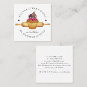 Aquarellkuchen Button Baker Konditorei Koch S Quadratische Visitenkarte (Vorne/Hinten)
