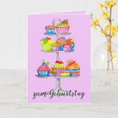 Aquarellkuchen Deutsche Geburtstagskarte Karte (Gelbe Blume)