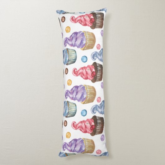 Aquarellkuchen farbig seitenschläferkissen (Rückseite (Vertikal))