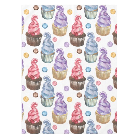 Aquarellkuchen farbig tischdecke (Vorderseite)