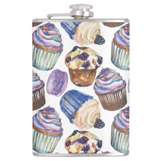 Aquarellkuchen Flachmann (Vorderseite)