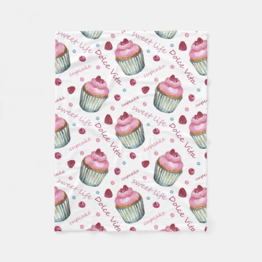Aquarellkuchen Fleecedecke (Vorderseite)