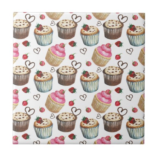 Aquarellkuchen Fliese (Vorderseite)