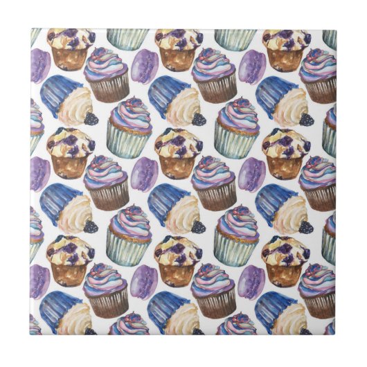 Aquarellkuchen Fliese (Vorderseite)