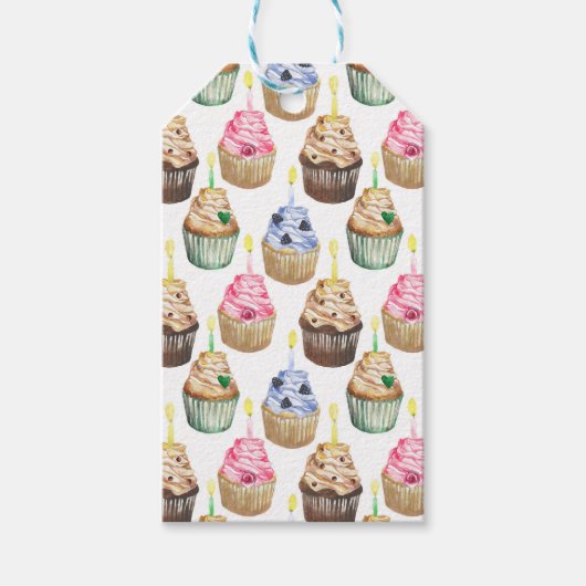 Aquarellkuchen Geschenkanhänger (Vorderseite)