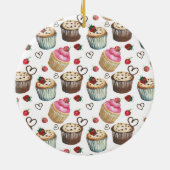 Aquarellkuchen Keramik Ornament (Hinten)