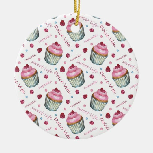 Aquarellkuchen Keramik Ornament (Vorne)