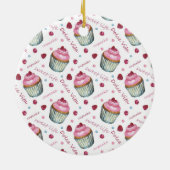 Aquarellkuchen Keramik Ornament (Hinten)