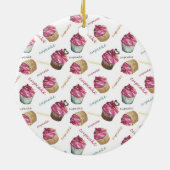 Aquarellkuchen Keramik Ornament (Hinten)