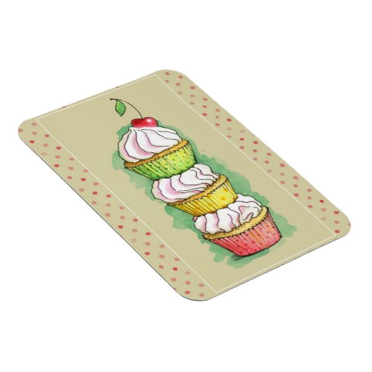 Aquarellkuchen. Küchenbild. Magnet (Rechte Seite)