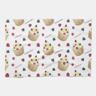 Aquarellkuchen Küchentuch