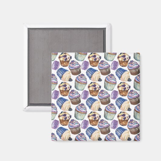 Aquarellkuchen Magnet (Vorderseite/Rückseite)