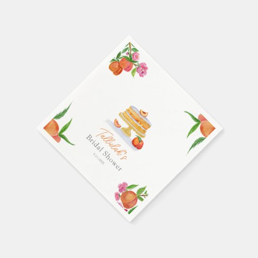 Aquarellkuchen mit Blütendusche Serviette (Ecke)