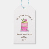 Aquarellkuchen mit Rose Leben ist, was man macht Geschenkanhänger (Vorderseite)