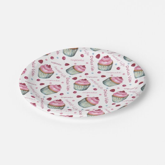Aquarellkuchen Pappteller (Schrägansicht)