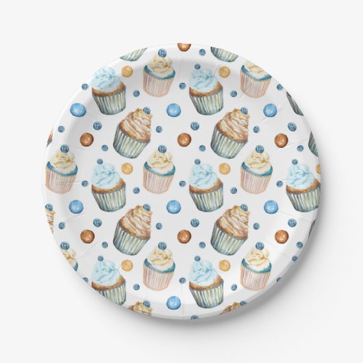 Aquarellkuchen Pappteller (Vorderseite)