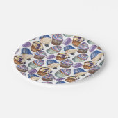 Aquarellkuchen Pappteller (Schrägansicht)