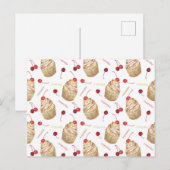 Aquarellkuchen Postkarte (Vorne/Hinten)