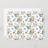 Aquarellkuchen Postkarte (Vorne/Hinten)