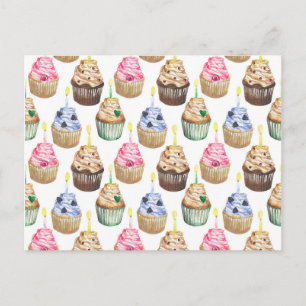 Aquarellkuchen Postkarte
