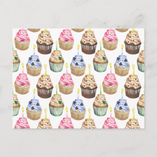 Aquarellkuchen Postkarte (Vorderseite)