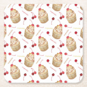 Aquarellkuchen Rechteckiger Pappuntersetzer