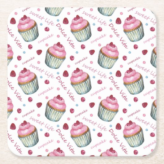Aquarellkuchen Rechteckiger Pappuntersetzer (Vorderseite)