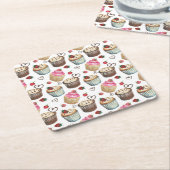 Aquarellkuchen Rechteckiger Pappuntersetzer (angewinkelt)