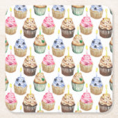 Aquarellkuchen Rechteckiger Pappuntersetzer (Vorderseite)