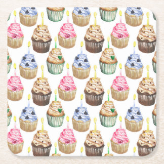 Aquarellkuchen Rechteckiger Pappuntersetzer