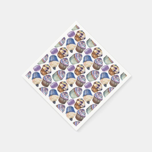 Aquarellkuchen Serviette (Ecke)