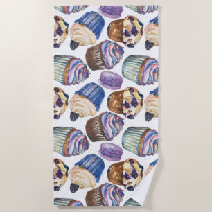 Aquarellkuchen Strandtuch