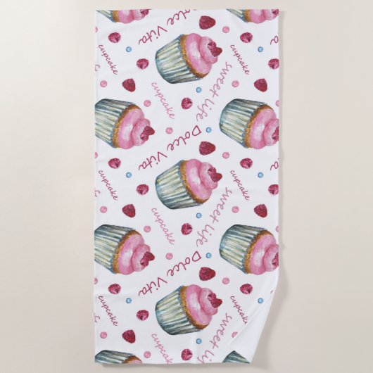 Aquarellkuchen Strandtuch (Vorderseite)