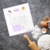 Aquarellkuchen und Backwaren - Aufnahme Notepad Notizblock