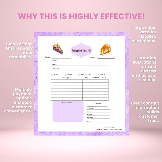 Aquarellkuchen und Backwaren - Aufnahme Notepad Notizblock