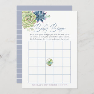 Aquarellkücher Babydusche Baby Bingo Einladung