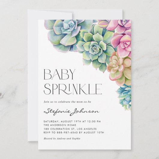 Aquarellkücher Sommersprinkle Einladung (Vorderseite)