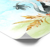 Aquarellkuh Baby Dusche Farm Baby Dusche Poster (Ecke)