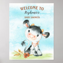 Aquarellkuh Baby Dusche Farm Baby Dusche