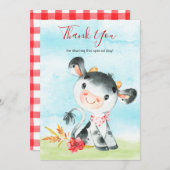 Aquarellkuh-Farm Vielen Dank Dankeskarte (Vorne/Hinten)