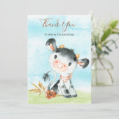 Aquarellkuh-Farm Vielen Dank Dankeskarte (Stehend Vorderseite)