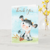 Aquarellkuh-Farm Vielen Dank Karte (Gelbe Blume)