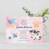 Aquarellkuh Kinderdusche Einladung (Stehend Vorderseite)