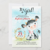 Aquarellkuh Kinderdusche Farm Einladung (Vorderseite)