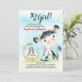 Aquarellkuh Kinderdusche Farm Einladung (Stehend Vorderseite)