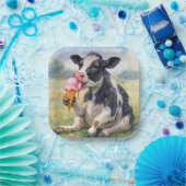 Aquarellkühe an Eiscreme Pappteller (Party)
