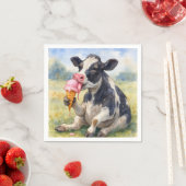 Aquarellkühe an Eiscreme Serviette (Beispiel)