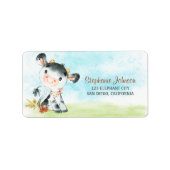 Aquarellkühe Babydusche Adressaufkleber (Vorne)