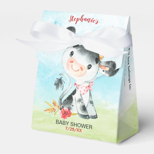 Aquarellkühe Babydusche Geschenkschachtel (Vorderseite)