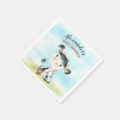 Aquarellkühe Babydusche Serviette (Ecke)